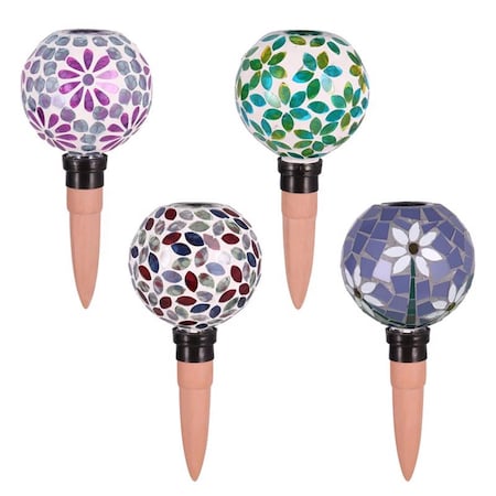 Conservatorio 9 in. Assorted Glass & Iron Mosaic Plant Self-Watering Globe, 12PK CO2741851